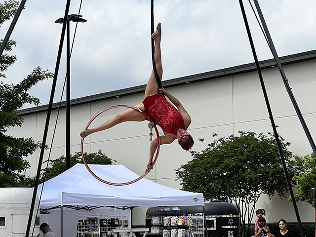 [Trapeze Artist Hanging Upside Down]